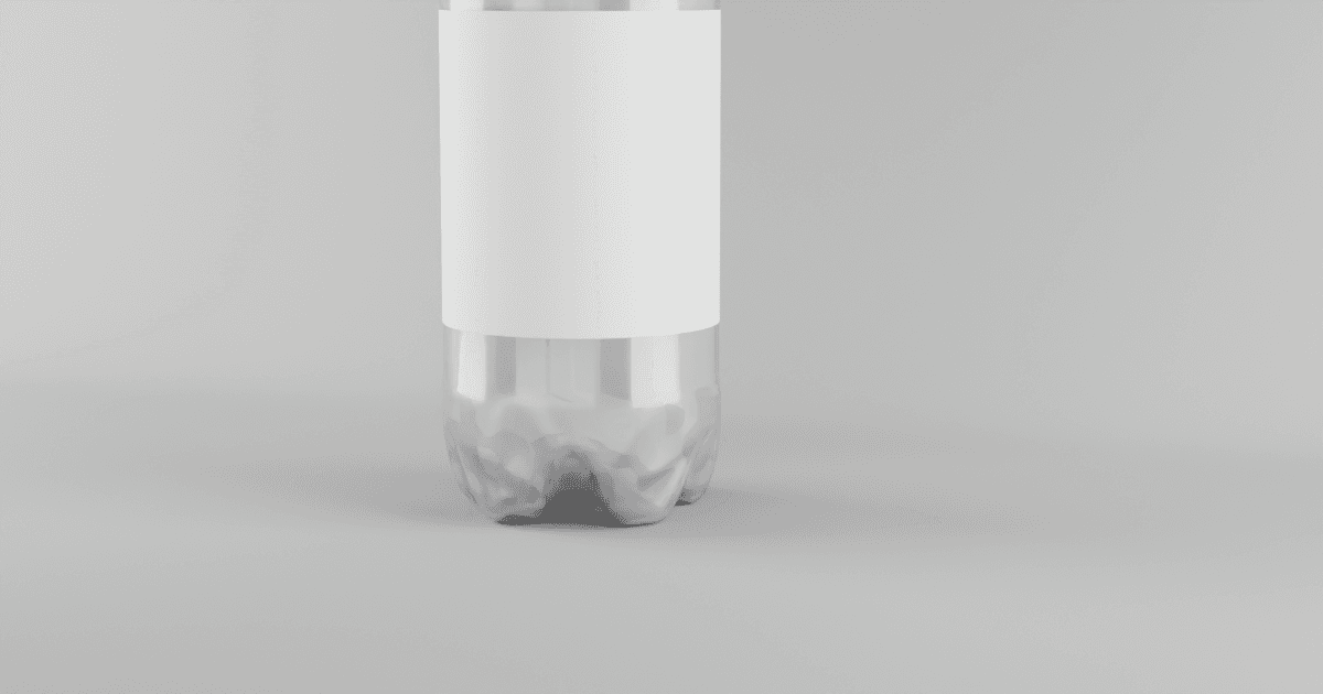 Pure Arctic profilerte drikkeflaske i r-PET, 3D-render